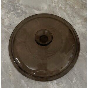 Pyrex Corning Ware Visions Brown Amber Glass Lid - V 2.5C - For 8" Round Pot Pan